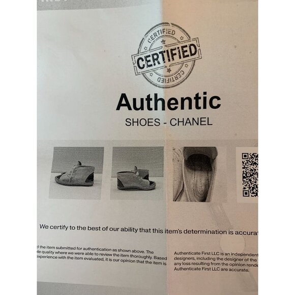 CHANEL Crackled Leather Espadrille High Top Shoe Size EU 38 US 8 - Picture 15 of 15